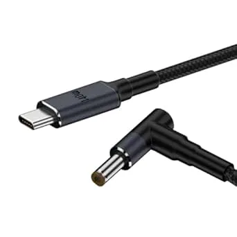 CY-kabel typ C USB-C ingång till 20 V DC 5,5 x 2,5 mm uteffekt 100 W 135 W 140 W 65 W PD laddningskabel för bärbar dator