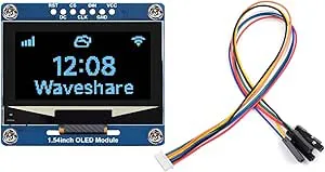 Waveshare 1,5 tum OLED-displaymodul 128 × 64 upplösning blå färg OLED för Raspberry Pi, Arduino, STM32, ESP32, Jetson Nano, etc. Inbäddad SSD1309 drivrutinschip, 4-tråds SPI och I2C-kommunikation