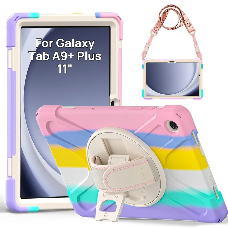 Gerutek fodral för Samsung Galaxy Tab A9 Plus 11 tum 2023, regnbåge