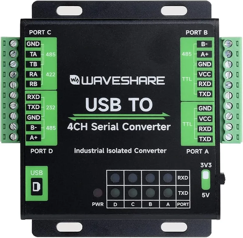 Waveshare Industrial USB to 4-Ch Serial Converter