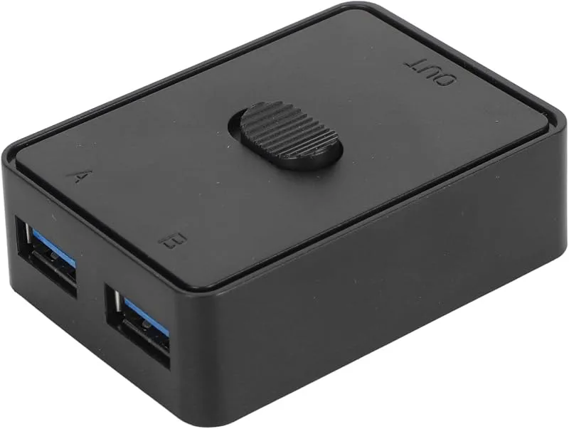 USB KVM-switch, Dubbelriktad 2 in 1 Ut LED-indikatorer USB 3.0-väljare Portabel Plug and Play för Skrivare