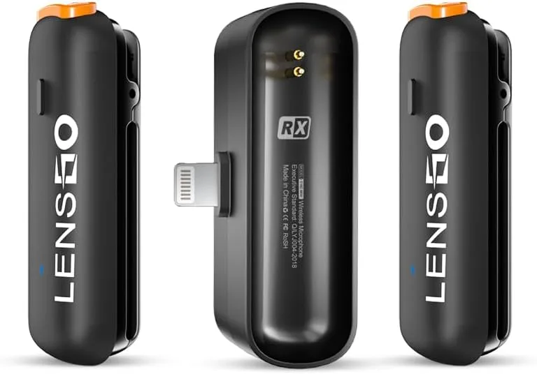 Trådlös Lavalier Lapel Mikrofon & Mottagare för iPhone 2 +1