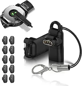 Ermorgen 2-pack + 10 USB C-adaptrar, kompatibla med Grmn Forerunner 165/965/955/265/265S/255/Fenix 8e/Fenix 7/7S 7X/vivoactive 5/Venu 3/3S/2/2S, svart