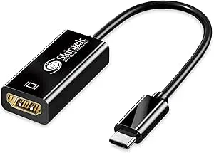 Skintek SK-04-TCH USB C Type C till HDMI-adapter, 4K 1080p 60Hz, hane till hona för att ansluta PC/Notebook/MAC med USB C till bildskärm, projektor med HDMI-ingång. 15 cm kabel