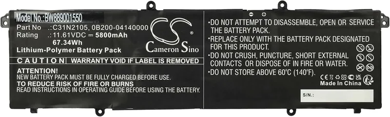 vhbw batteri ersättning för Asus