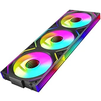 TZMRIT Interstellar-V2 Uni Fläkt med omvänt flöde och spegel med oändlighetseffekt, 120 mm fläkt, Rgb-fläkt på 120 mm, PWM-fläkt med RGB 120 mm, 3-pack (svart)