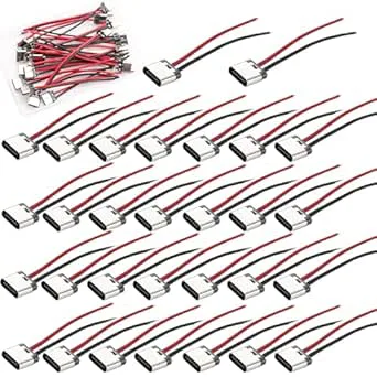 RUNCCI-YUN 30 st USB-C-uttag lödning med kabel