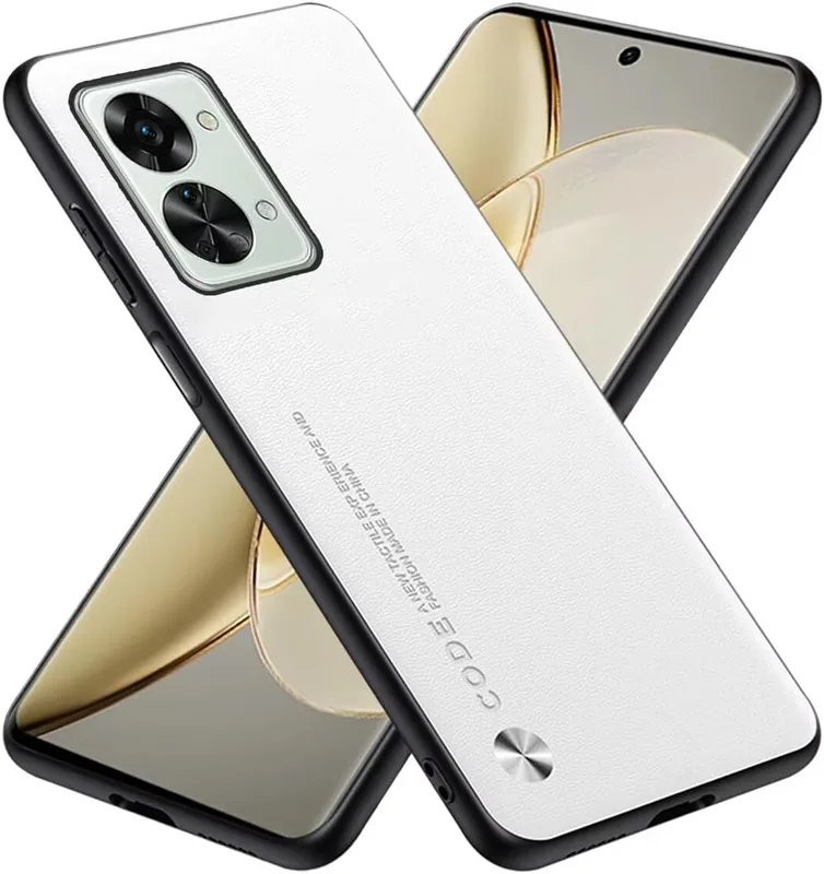 RankOne Fodral kompatibelt med OnePlus Nord 2T (6,43 tum), stötsäkert silikonfodral – vitt