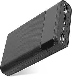 Batterilåda Bärbar 4x18650 DIY Power Bank Mobile Power Kit DIY Power Bank Fodral Stöder Alla Modeller Av Mobiltelefon Bärbar DIY Power Bank (Svart)