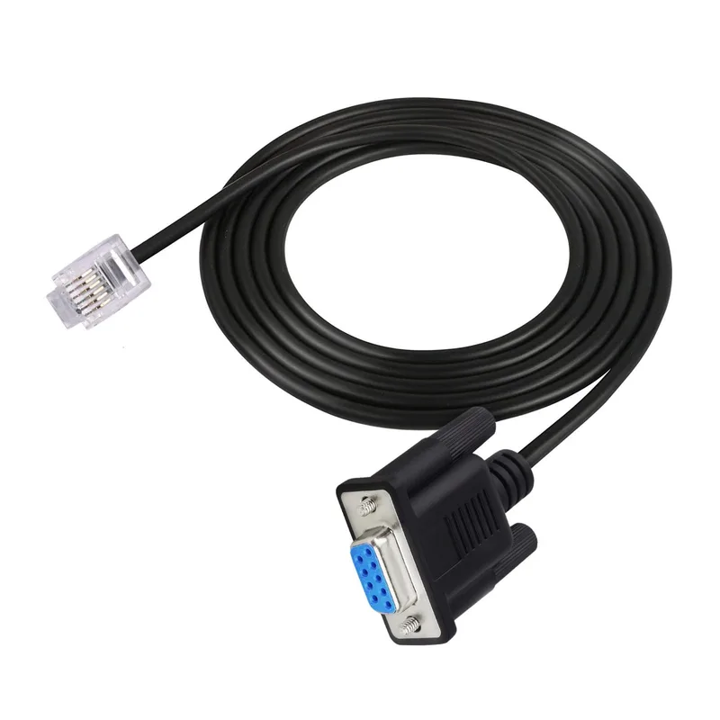 VBESTLIFE RS232 DB9Pin hona till RJ11 RJ12 6P6C LAN-nätverk seriell konsolkabel, Plug and Play, 5,9 fot