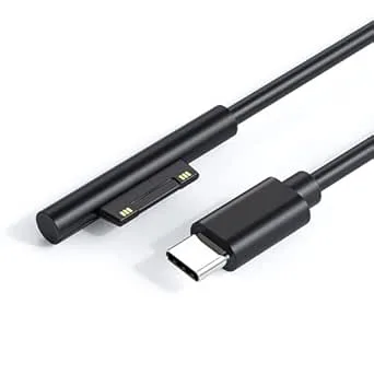 surface Pro USB-C-laddkabel, 15 V till USB-C, kompatibel med Pro 3/4/5/6, Laptop 2, Book 1/2, 3/Go/Studio (1,8 m)