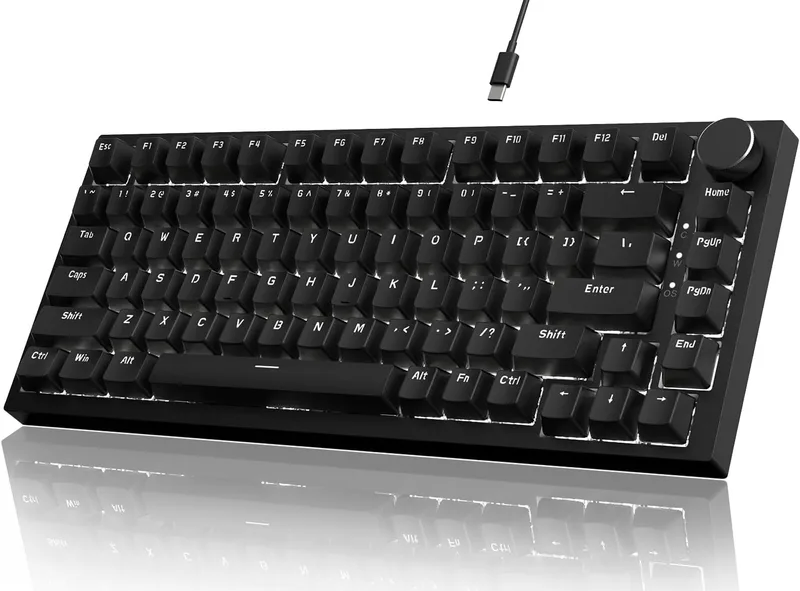 YINDIAO Ajazz AK820 Mekaniskt Tangentbord med Ratt,75%