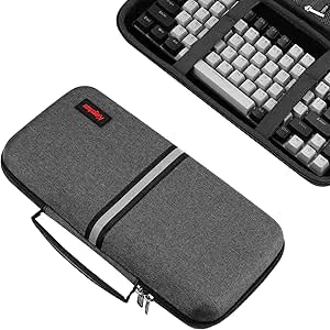 Kingshion hårt 75 % tangentbordsfodral, hårt reseförvaringsfodral för 84 tangenter bärbart tangentbord, kompatibel med Keychron K2, Logitech POP-tangenter mekaniskt tangentbord. (Endast fodral)