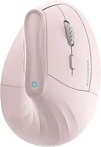 KYSONA 57° ergonomisk vertikal optisk mus, Bluetooth & 2.4G, 800/1200/2400/2400/4000DPI, 7 knappar för Windows, macOS, iPadOS, bärbar dator, PC, rosa