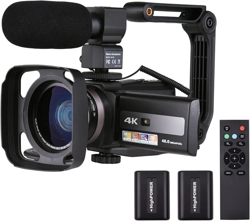 Actionkameror 4K 60fps Ultra Hd Digital videokamera DV Videokamera 4 8mp 16x Zooma WiFi Dela Time Lapse Slow Motion For Photography Flera fotograferin