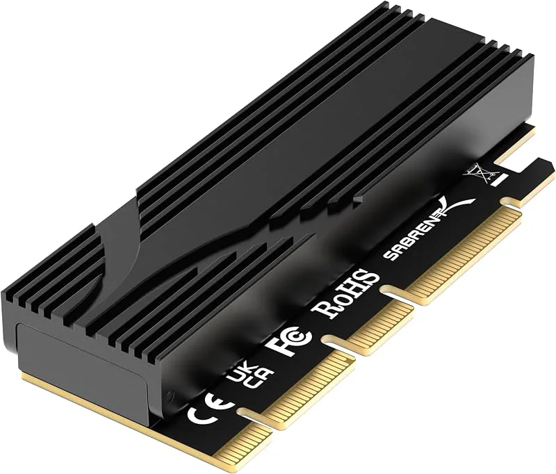 SABRENT M.2 NVMe till PCIe x16-adapter för Gen5 SSDs