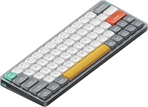 nuphy Air60 V2 Mini trådlöst mekaniskt tangentbord med belysning, kompatibelt med QMK/VIA, kompatibelt med Windows/Mac OS/Linux för Bluetooth 5.1/2,4 GHz/(USB-C)-Grey Gateron Moss Switch