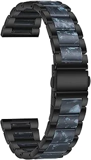 LUGEMA 22 mm 20 mm legering med hartsarmband kompatibel med Garmin klockband Venu 2/1/Venu2 Plus/SQ/Vivoactive 4 3 metallrem Flerfärgat bälte