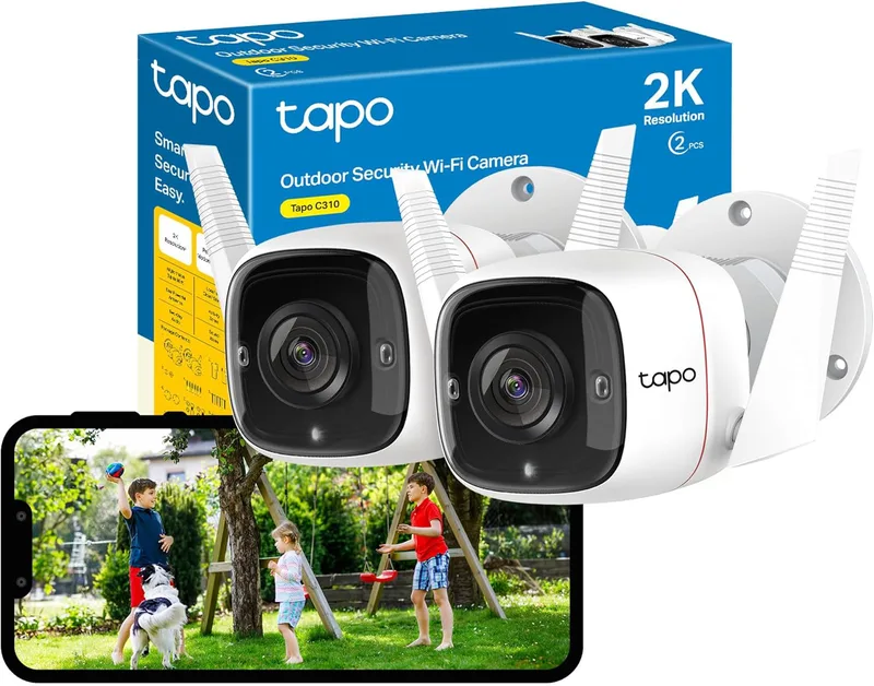 Tapo C310P2 2-pack 2K-säkerhetskamera utomhus med sladd