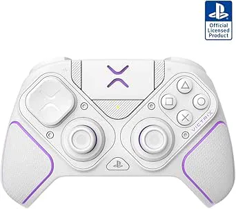 PDP Victrix Pro BFG trådlös Gaming Controller for Playstation 5 / PS5, PS4, PC, Modular Gamepad, Remappable Buttons, Customizable Triggers/Paddles/D-Pad, PC App White