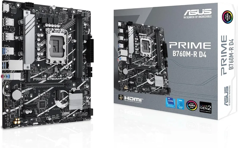 Asus B760M-R D4 LGA 1700 Intel B760 moderkort
