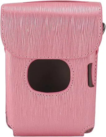 Fotoskrivarfodral för Smartphone Magnetisk Flip-kåpa Fotoskrivare Skyddsskyddsstång Skrivs Ut Hudvänligt med Justerbar Rem (Rosa)