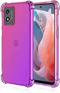 EASSGU Fodral för Motorola Moto G04 / Motorola Moto G24 / G24 Power (6,5 tum tum), TPU-silikonfodral Gradient Färg Transparent, Stötsäker och Reptålig