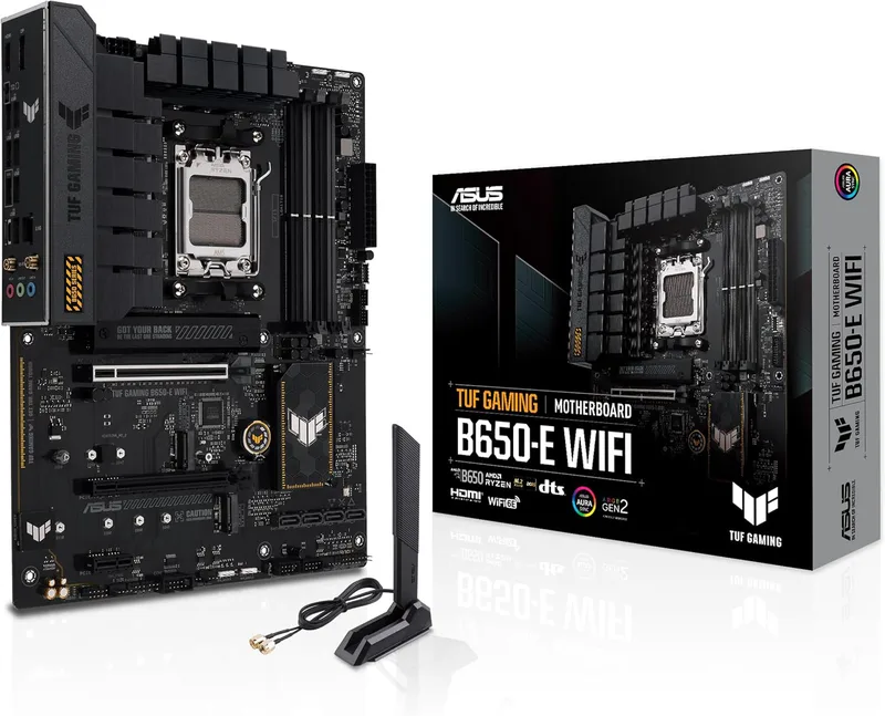 Asus TUF GAMING B650-E WIFI, AMD B650, AM5, ATX, 4 DDR5, HDMI, DP, Wi-Fi 6E, 2.5G LAN, PCIe4, 3x M.2