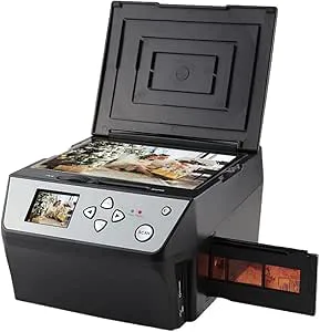 Dokumentkamera 22 MP film multifunktionsskanner konverterar, 135/35 mm 110 diabilder/negativ film fotodokument visitkort till HD digitala JPG-filer Kompakt och bärbar