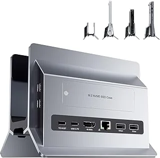 Vertikal USB C-dockningsstation, Mac mini Hub-ställ med M.2 NVMe-fodral