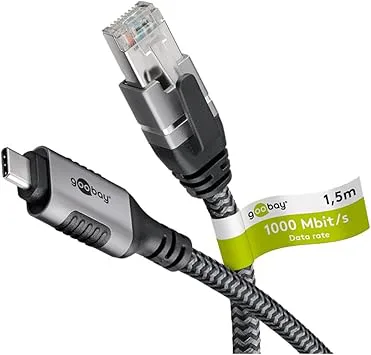 goobay 70696 CAT 6 USB-C 3.1 till RJ45 Ethernet-kabel