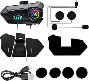 Tiardey Motorcykel Intercom Hjälm Bluetooth Headset Röstassistent