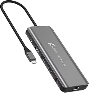 j5 create USB Type-C 7 in 1 PD support Dual HDMI Gen2 Multihub