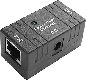 YAODHAOD POE Injector 100 Megabyte, Power over Ethernet via strömförsörjning 12 V 24 V 48 V avstånd upp till 100 m, väggkontakt, Power via Ethernet för POE-enhet (100 Mbit/s/stil A)