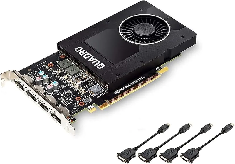 Nvidia Quadro P2000 5 GB GDDR5 grafikkort med ett spår – 1024 CUDA-kärnor, 3.0 TFLOPS, 160 bitars, 140 GB/s, 4 x Display