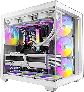 Antec C5 ARGB Vit, 7 x 120 mm ARGB PWM-fläktar ingår, upp till 10 fläktar samtidigt, Typ-C 3.2 Gen 2-port, sömlöst härdat glas fram- och sidopaneler, 360 mm kylarstöd, Mid-Tower ATX PC-fodral