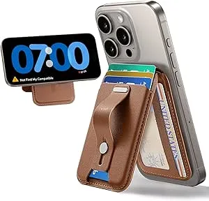 ESR för MagSafe Wallet med stativ, 5 korthållare, fingerögla för säkert grepp, för iPhone 17/16/15/14/13/12, för Google Pixel 10/Pro/Pro XL, inte för mini, inte "Var är "kompatibel, brun