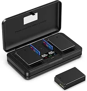 Canon LP-E12 (1250mA) kamerabatteri multifunktionell laddaruppsättning (två batterier)