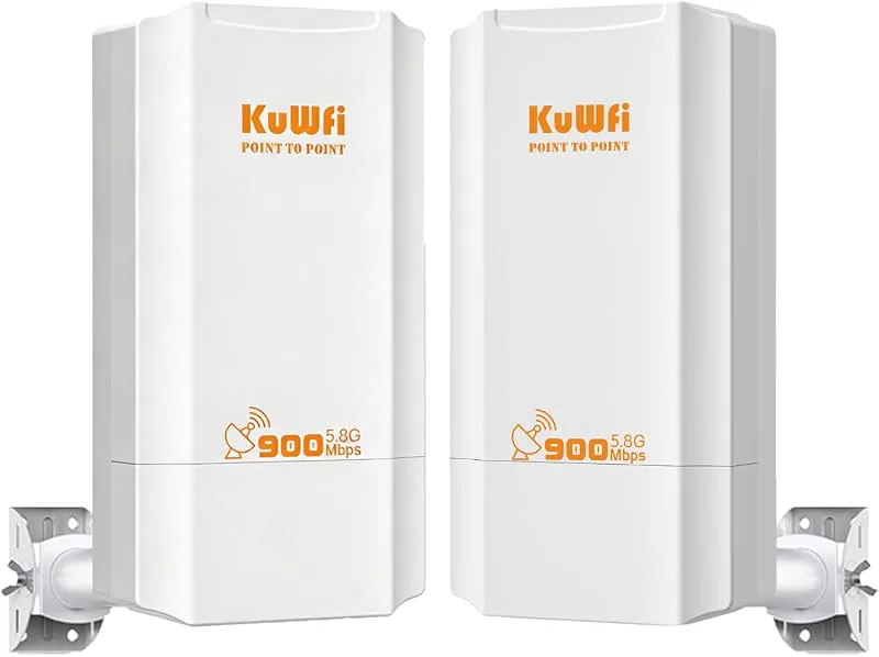 Outdoor Wireless Bridge KuWFi 900 Mbps WLAN-åtkomstpunkt Repeater riktningsradio WLAN CPE stöder 2 KM överföringsavstånd