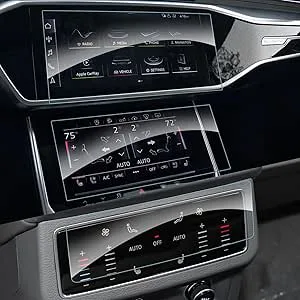 SHAOHAO [3-pack för Audi A6 C8/4K & A7 4K8 2019-2023 2024 UK bil (navigering + bakre underhållningssystem) Komplett uppsättning skärmskydd härdat glasfilm audi a6 c8