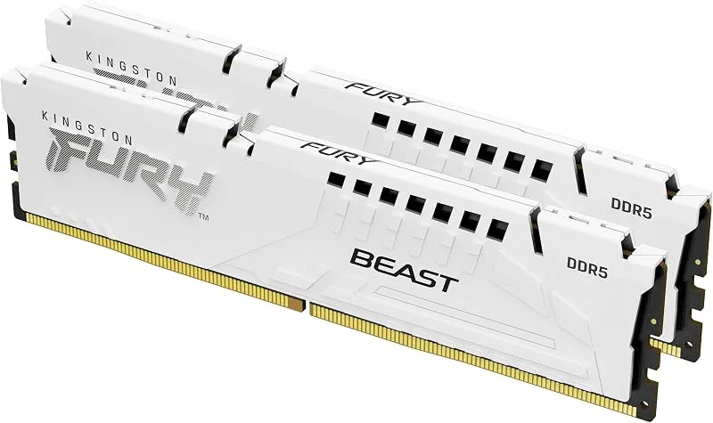 Kingston FURY Beast vit DDR5 32 GB (2 x 16 GB) 6400MT/s CL32 DIMM gamer-PC-minne AMD EXPO och Intel XMP kit