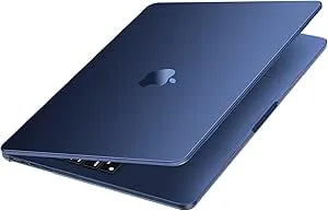 MOSISO Fodral kompatibelt med MacBook Air 15" M5 M4 M3 M2 A3448 A3241 A3114 A2941 2026–2023, ultratunt hårt skal naturlig färg och anti-fotavtryck för MacBook Air 15,3 tum, midnatt