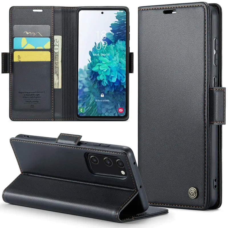 Skal för Samsung S20FE Case, Läderfodral Plånbok Skal, [TPU-skal] [Kortplatser] [Kickstand] stöttåligt folio flipfodral Wallet Leather Cover för Samsu