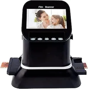 Film- och bildscanner, digital filmscanner, med 4,3 tum stor LCD-skärm, max 22 miljoner pixlar, stöd 35 mm, 135 (36 x 24), 127, 126 filmer, positiv film