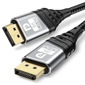 8K DisplayPort Cables, DP Cables 1.4 8K@60Hz, 4K@144Hz, 2K@240Hz