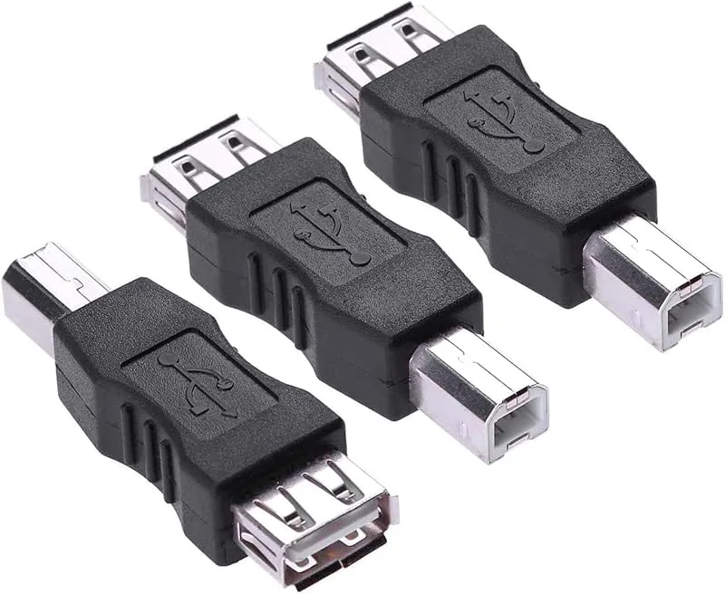 Greluma 3 st USB 2.0 A hona till USB B skrivare hane adapter