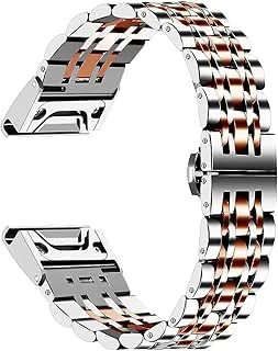 26 22 20 mm Quickfit klocka metallrem kompatibel med Garmin Fenix ​​7S 7x 7 6S 6X 6 Pro 5X 5 5S 935 945 Enduro Gen2 armband i rostfritt stål