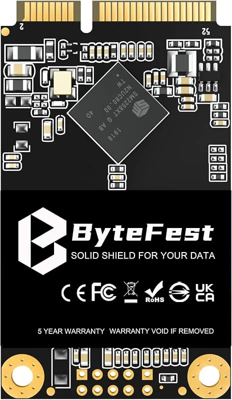 SSD 1 TB mSATA Mini SATA III 6 Gb/s intern Solid State-enhet (30 x 50 mm), hög prestanda, 3D NAND, uppgraderingslagring