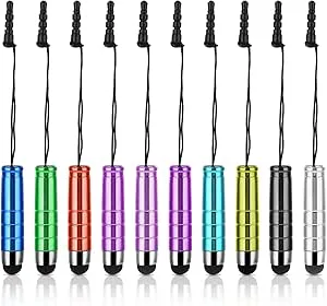 Amabro Styluspennor för pekskärmar, 10 st korta pekskärmspennor set mini stylus pekpenna för surfplattor, smartphones, mobiltelefon alla universella pekskärmsenheter
