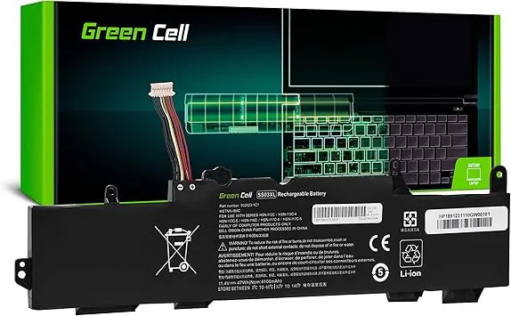 Green Cell batteri SS03XL HSTNN-DB8J för HP EliteBook 735 G5 G6 745 830 836 840 846 mt44 mt45 ZBook 14u Laptop (4100 mAh 11,4 V svart)